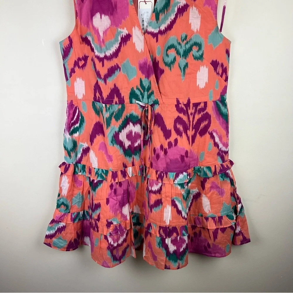 Banjanan Becca Sleeveless Organic Cotton Tiered Dress Floral Spice - Picture 5 of 9